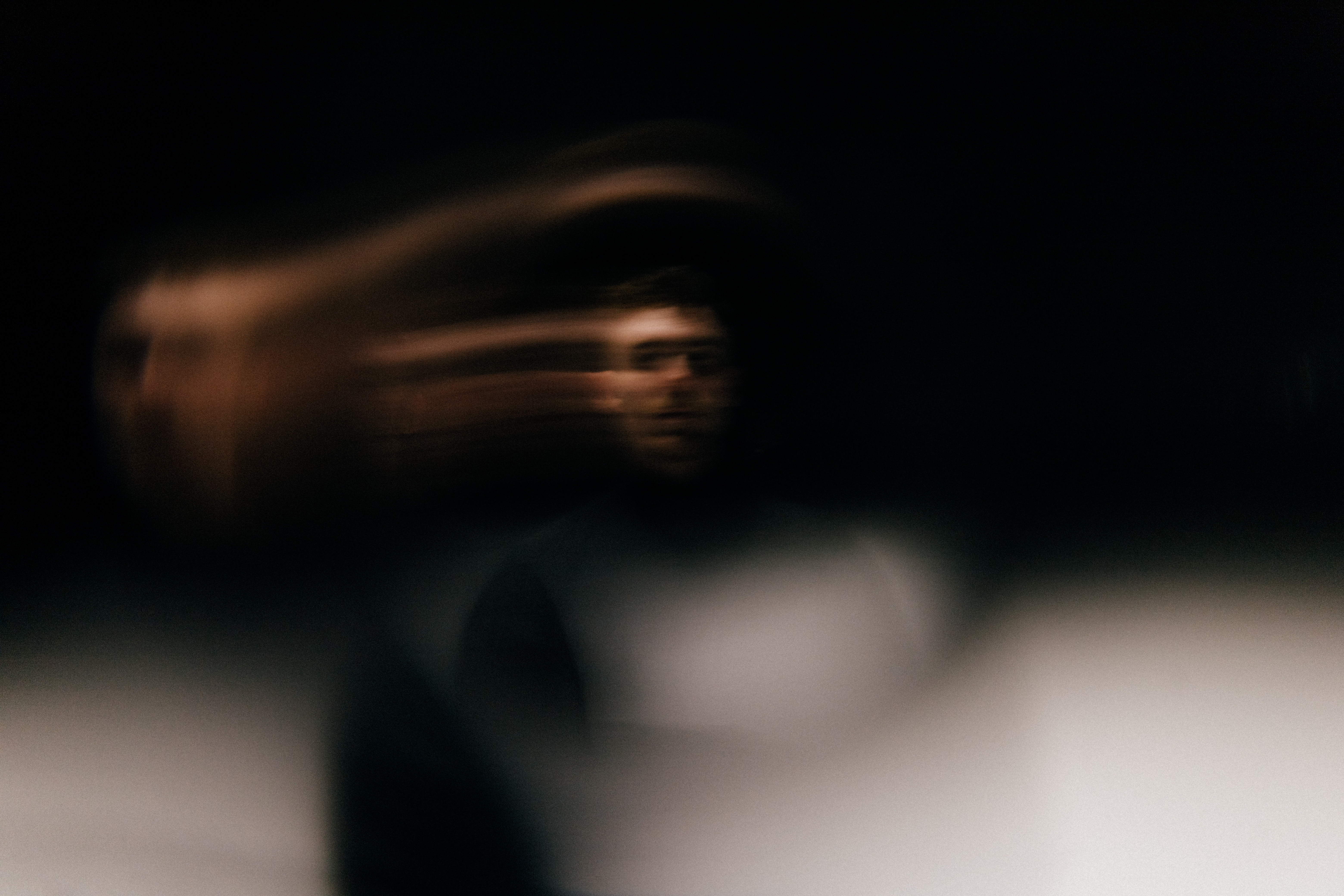 Blurry image of a man with circular filter