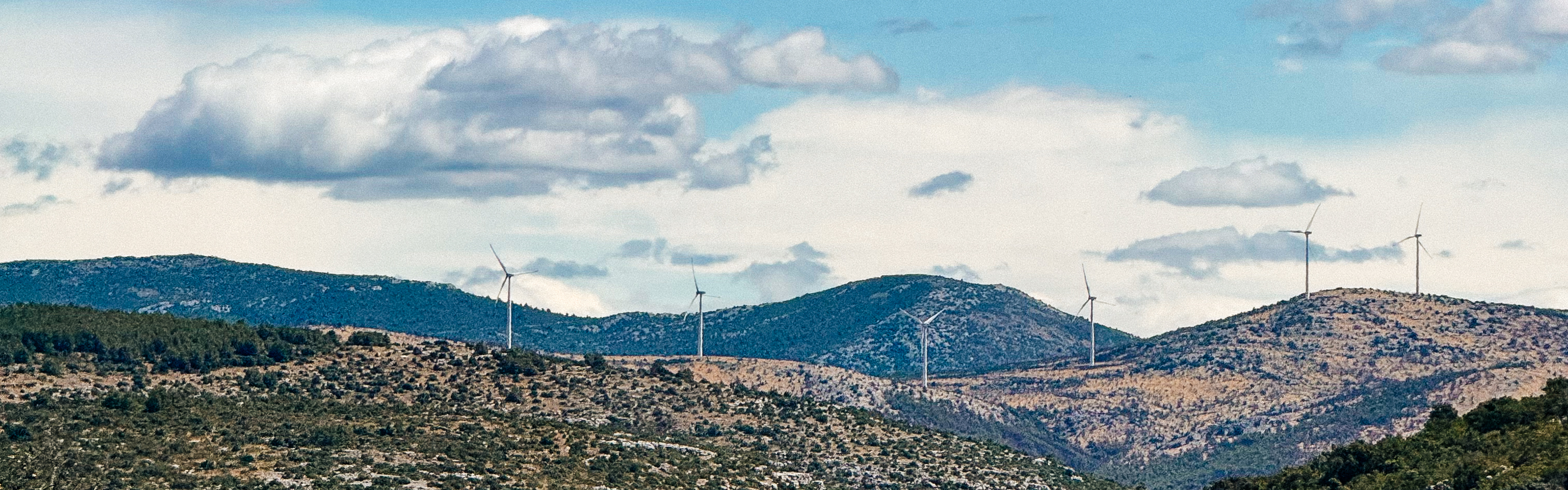 Landscape with wind turbines